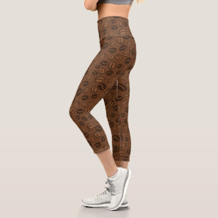 Leggings Capri Patrón de café