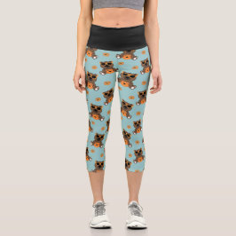 Leggings Capri Patrón de calabaza de oso lindo Halloween de Guay