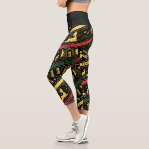 Leggings Capri Patrón de capas Qilin
