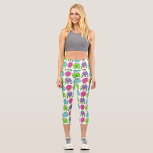 Leggings Capri Patrón de colisiones coloridas