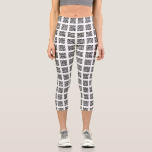 Leggings Capri Patrón de comprobación de código QR Piernas Cap