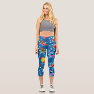 Leggings Capri Patrón de copo de nieve de Plaza Sésamo