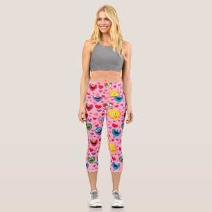 Leggings Capri Patrón de corazones de San Valentín de Plaza Sésam