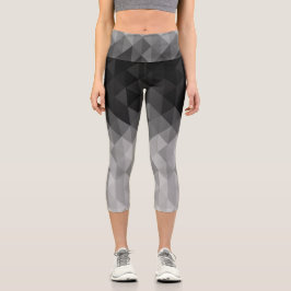 Leggings Capri Patrón de cuadrados geométricos de triángulo de gr