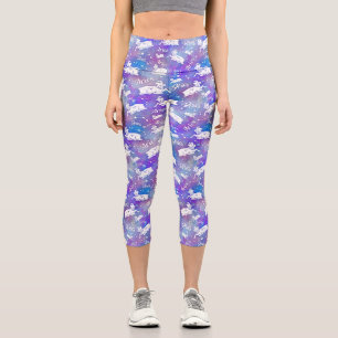 Leggings Capri Patrón de cumpleaños de Aries Ram Constellation 