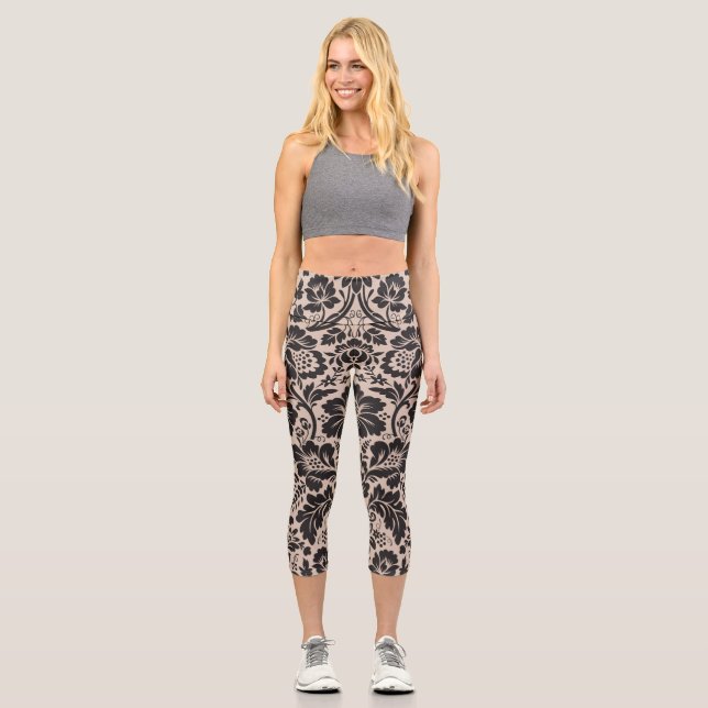 Leggings Capri Patrón de Damasco 4 (Anverso)