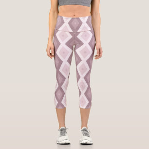Leggings Capri patrón de diamante rosa de cuarzo Rosa