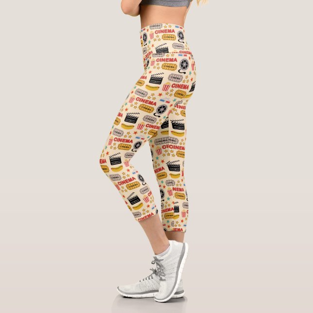 Leggings Capri Patrón de diversión del cine (Izquierda)