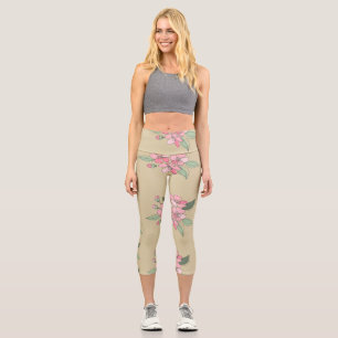 Leggings Capri Patrón de elegancia floral