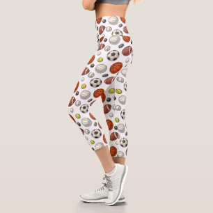 Leggings Capri Patrón de equipo deportivo