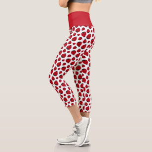 Leggings Capri Patrón de error de cola roja