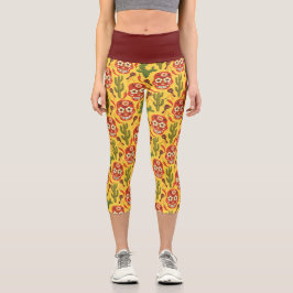 Leggings Capri PATRÓN DE ESTILO MEXICANO Capris de alto nivel