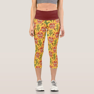 Leggings Capri PATRÓN DE ESTILO MEXICANO Capris de alto nivel