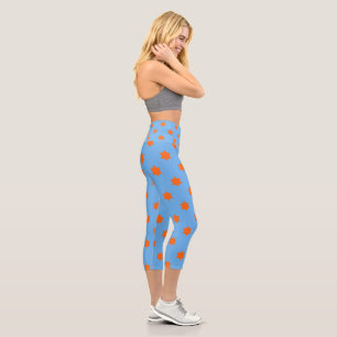 Leggings Capri Patrón de estrella de naranja