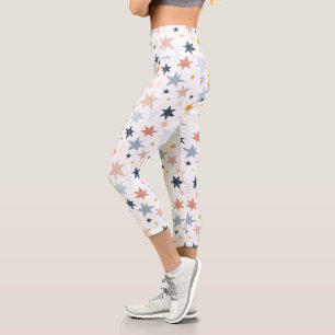 Leggings Capri Patrón de estrella divertida