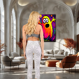 Leggings Capri Patrón de estrella gris con texto y logotipo Perso