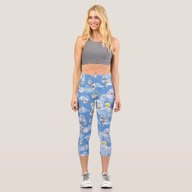 Leggings Capri Patrón de fantasma (Anverso)
