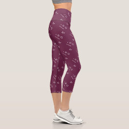 Leggings Capri Patrón de fecha de monograma personalizado Capri b