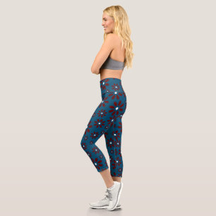 Leggings Capri Patrón de flores de margarita femenino