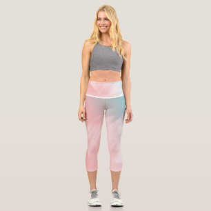 Leggings Capri Patrón de flores silvestres de acuarela caprichosa