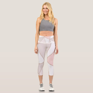 Leggings Capri Patrón de flores silvestres de acuarela caprichosa