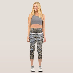 Leggings Capri Patrón de flores silvestres de acuarela caprichosa