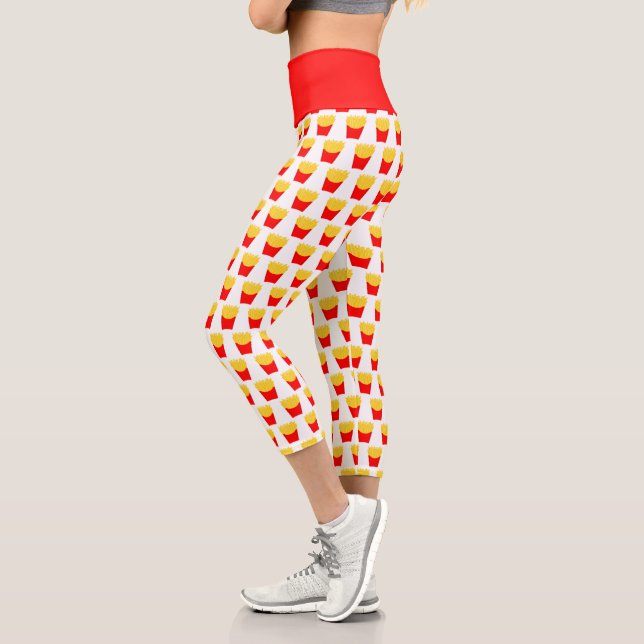 Leggings Capri Patrón de fresas francesas curas (Izquierda)