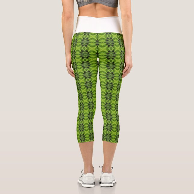 Leggings Capri Patrón de fruta de Kiwi (Reverso )