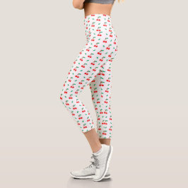 Leggings Capri Patrón de frutas de cerezas rojas curadas