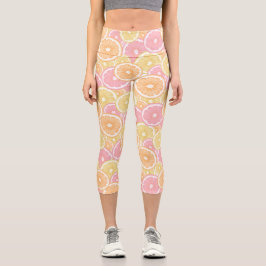 Leggings Capri Patrón de frutas de cítricos tropicales
