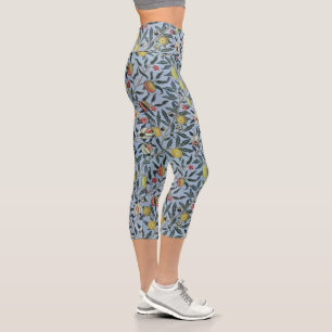 Leggings Capri Patrón de Frutas de Granada Antiguo de William Mor