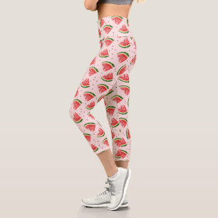 Leggings Capri Patrón de frutas de la sandía acuática