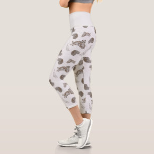 Leggings Capri patrón de gatos