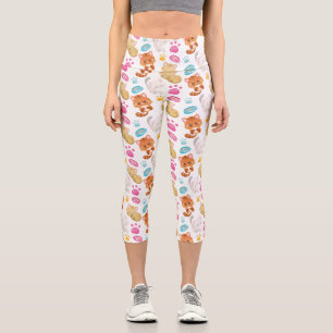 Leggings Capri Patrón de gatos, gatos, gatitos, gatitos, patas