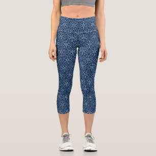 Leggings Capri Patrón de geometría sagrada de invierno