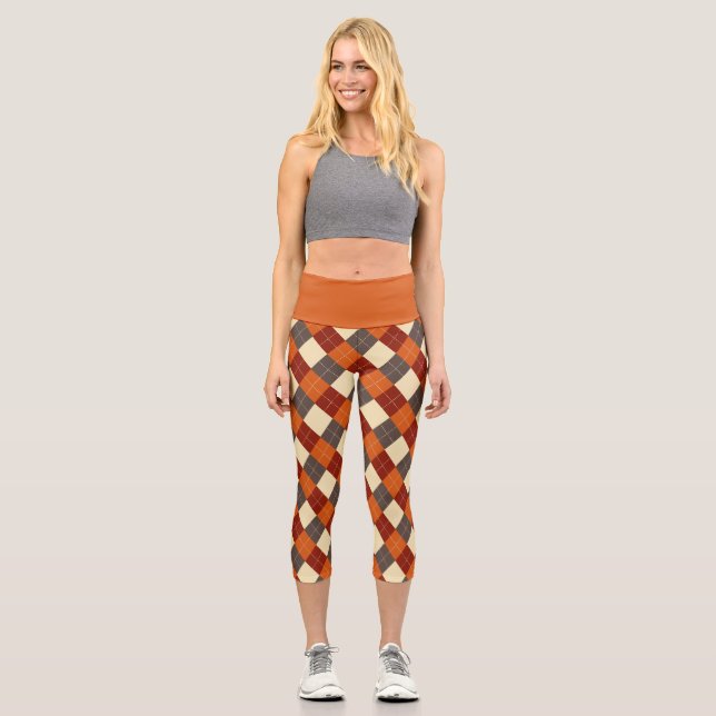 Leggings Capri Patrón de Gingham otoño/otoño (Anverso)