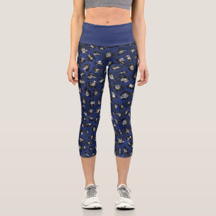 Leggings Capri Patrón de Guepardo Azul Brillo Moderno