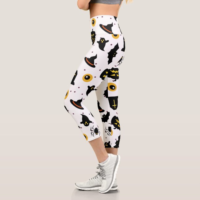 Leggings Capri Patrón de Halloween (Izquierda)