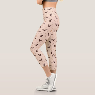 Leggings Capri Patrón de Halloween de Boho Bats and Stars