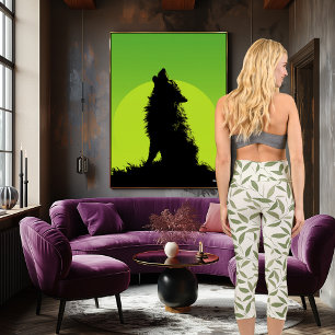 Leggings Capri Patrón de hoja botánica verde   Naturaleza minimal