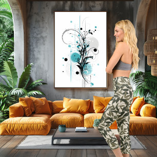 Leggings Capri Patrón de Hoja Verde Oliva con Texto y Logotipo Pe
