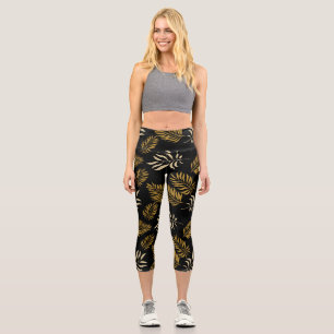 Leggings Capri Patrón de hojas 16