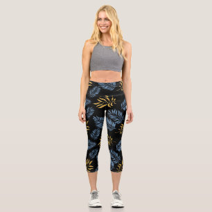 Leggings Capri Patrón de hojas 17
