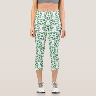 Leggings Capri Patrón de hojas, patrón de hojas, hojas verdes