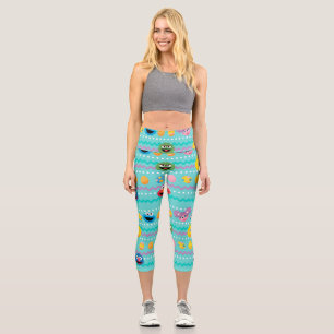 Leggings Capri Patrón de Huevo de Pascua de Plaza Sésamo