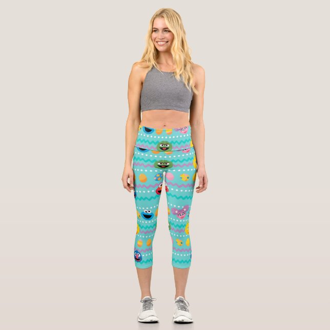 Leggings Capri Patrón de Huevo de Pascua de Plaza Sésamo (Anverso)