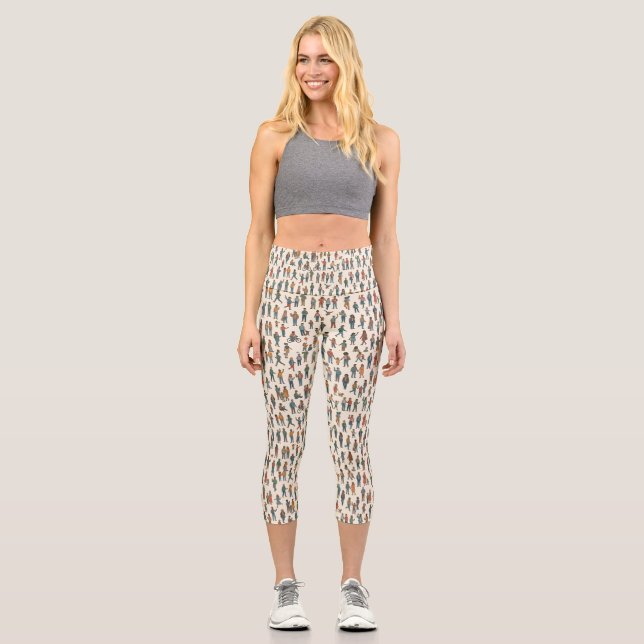 Leggings Capri Patrón de Humanos (Anverso)