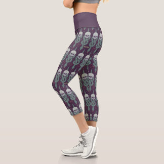 Leggings Capri Patrón de icono geométrico de la Marca Oscura