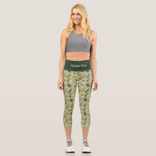 Leggings Capri Patrón de Iconos de Cerveza Piernas Capri