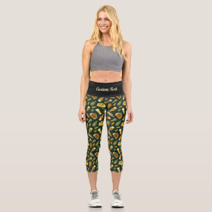 Leggings Capri Patrón de Iconos de Cerveza Piernas Capri